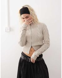 Collusion - Gebreid Vest Met Kabels En Rits - Lyst