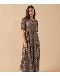 PixieGirl - Petite Polka Dot Tiered Dress - Lyst