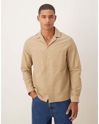 ASOS - Relaxed Revere Textured Shirt With Double Pockets - Lyst