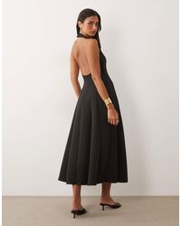 asos edition graphic beaded fringe plunge midi dress ARRANGE beaded fringe plunge cowl neck maxi dress in olive