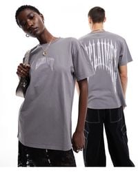 Reclaimed (vintage) - T-shirt unisexe oversize avec imprimé gothique au dos - anthracite - Lyst