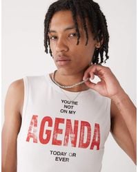 Collusion - Festival Slim Vest With Slogan Print - Lyst