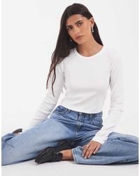 JJXX - Feline Ribbed Crop Top - Lyst