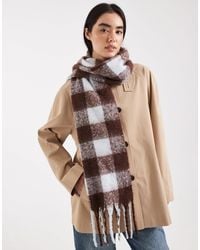 Threadbare - Écharpe couverture à carreaux - bleu et marron chocolat - Lyst