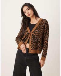 Mango - Gilet col v - imprimé léopard - Lyst
