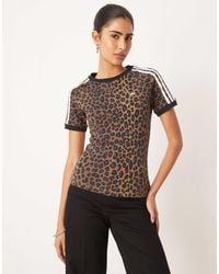 adidas Originals - – t-shirt mit leopardenmuster - Lyst