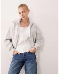Abercrombie & Fitch - Sudadera Jaspeado Extragrande Con Capucha Y Cremallera De - Lyst