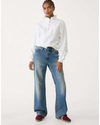 Stradivarius - High-Neck Zip-Up Sweatshirt - Lyst