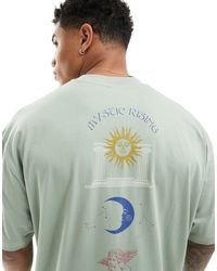 ASOS - T-shirt oversize avec imprimé céleste au dos - clair - Lyst