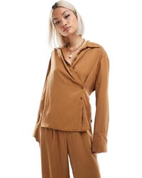 ASOS - – gebundene wickel-hemdbluse - Lyst
