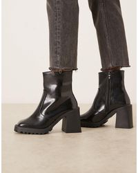 Raid Wide Fit - Sugar Block Heeled Ankle Boots - Lyst