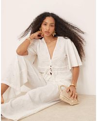 ASOS - Top Allacciato Sul Davanti Sporco Con Ricamo Floreale - Lyst