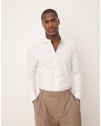 ASOS - Formal Skinny Fit Oxford Shirt With Double Cuff - Lyst