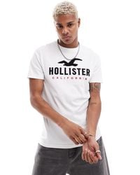 Hollister - Camiseta técnica blanca con logo - Lyst