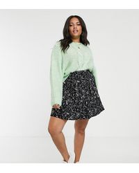 ASOS Minigonna con pieghe a cannoncino a fiori monocromatici - Multicolore