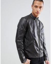 Barneys Originals Bikerjacke aus echtem Leder - Braun