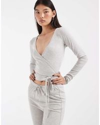 JJXX - Co-Ord Long Sleeve Wrap Top - Lyst