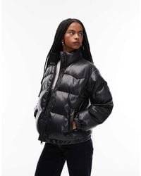 Levi's - Chaqueta Negra Acolchada De Estilo Wéstern De Cuero Sintético Noe De - Lyst