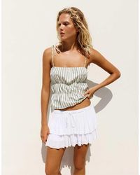 Pull&Bear - Striped Gathered Strappy Top - Lyst