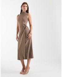 & Other Stories - High Neck Tie Waist Midi Dress - Lyst