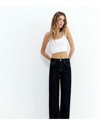 Pull&Bear - Petite Mid-waist Straight-leg Jeans - Lyst