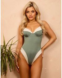 Wolf & Whistle - X Isabella Whittingham Contrast Underwire One-piece Swimsuit - Lyst