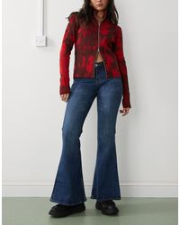 Monki - Katsumi - jean bootcut évasé à taille basse - océan foncé délavé - Lyst