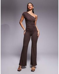Oh Polly - Asymmetric Shoulder Jumpsuit - Lyst