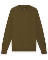 Lyle & Scott - Mid Knits Tonal Eagle Lambswool Crew Neck Jumper - Lyst