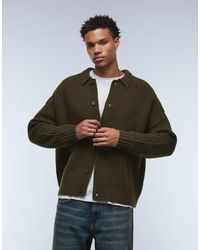 ASOS - Oversized Boxy Fit Heavyweight Knitted Wool Blend Cardigan - Lyst