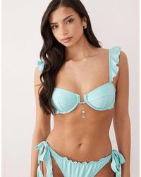 South Beach - Underwire Bikini Top With Frill Detail - Lyst