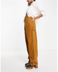 ASOS Damen Kleidung Hosen & Jeans Lange Hosen Cargohosen Petite pocket detail chino cargo trouser in khaki 