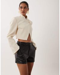 ASOS - Faux Leather Micro Shorts - Lyst