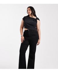 ASOS - Vaqueros De Campana Negros Muy Elásticos Moldeadores De Asos Design Curve - Lyst