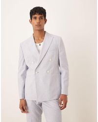 ASOS - Linen Mix Slim Suit Jacket - Lyst