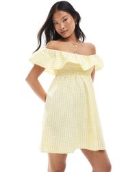 Vero Moda - Shirred Bodice Mini Dress With Frill Detail - Lyst