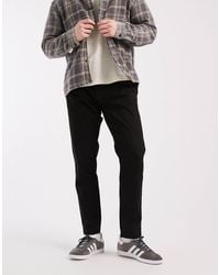 Brave Soul - Cotton Twill Trousers With Elasticated Waist - Lyst