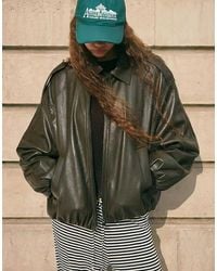 Bershka - Leather Effect Balloon Jacket - Lyst