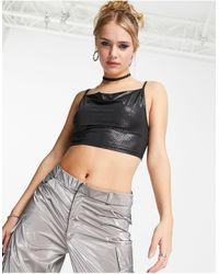 Noisy May - Cowl Neck Cropped Cami Top - Lyst