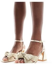 Glamorous - Exclusive Mid Heel Sandals With Bow - Lyst