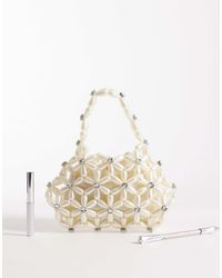 Sac à épaule River Island Beige Imprimé Floral – Taille Moyenne, Occasion