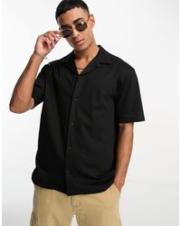 River Island - Revere Collar Short Sleeve Jersey Shirt - Lyst
