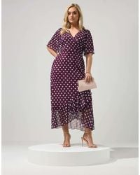 Yours Clothing - Polka Dot Wrap Dress - Lyst