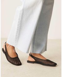 ASOS - Bailarinas Negras Destalonadas Con Puntera Redondeada Y Diseño Entretejido Lisse De -Negro - Lyst