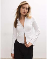 Stradivarius - Fitted Double Zip Bengaline Shirt - Lyst