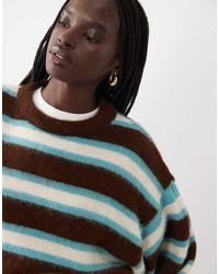 ASOS - Knitted Brushed Stripe Jumper - Lyst