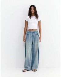 Pull&Bear - Pleated Balloon Fit baggy Jeans - Lyst