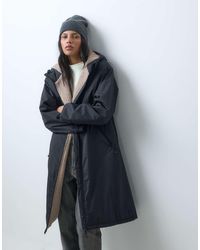 ASOS - Longline Rain Coat With Borg Liner - Lyst