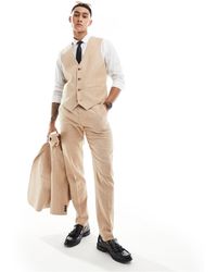 ASOS - Slim Herringbone Suit Trouser With Linen - Lyst