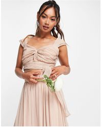 ASOS - Bridesmaid Ruched Crop Top With Wrap Detail Co-ord - Lyst